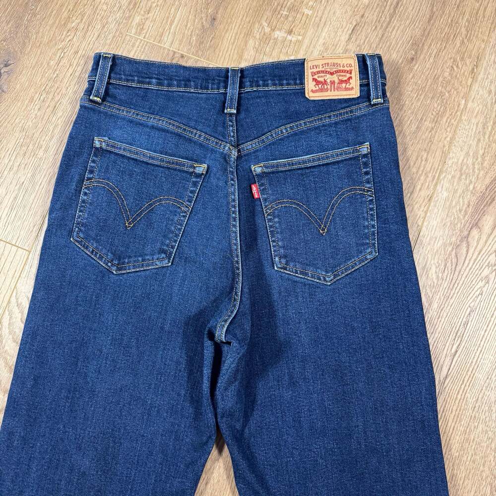 Levi’s Ribcage Straight Ankle Jeans Distressed Dark Wash W30 L27 High Rise - Picture 10 of 10